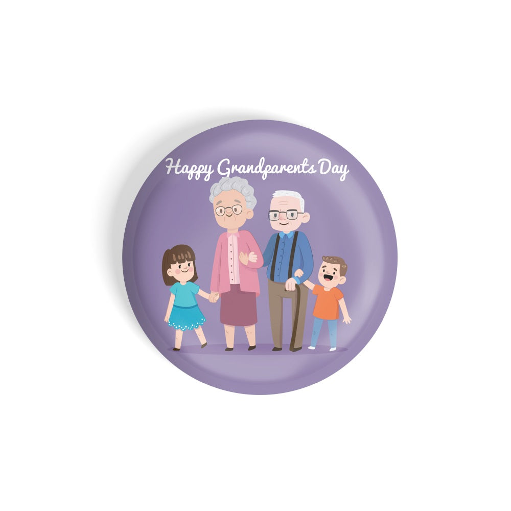 dhcrafts Round Fridge Magnet Purple Grandparents Day September 13 D2 Glossy Finish Design Pack of 1 (58 mm)